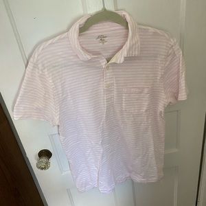 JCrew pink stripe polo